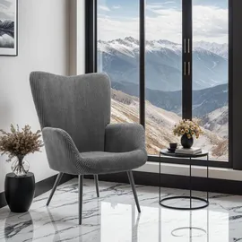 Tectake Sessel Hygge 72 x 76 x 100,5 cm anthrazit/schwarz