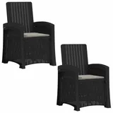 vidaXL Liegesessel Garten Rattan-Optik 56 x 0 x 0 cm grau 2 St.