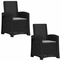 vidaXL Liegesessel Garten Rattan-Optik 56 x 0 x 0 cm grau 2 St.