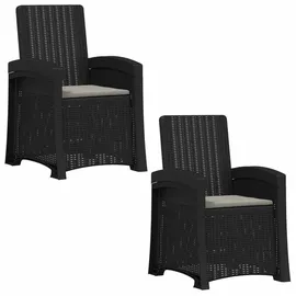vidaXL Liegesessel Garten Rattan-Optik 56 x 0 x 0 cm grau 2 St.