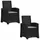 vidaXL Liegesessel Garten Rattan-Optik 56 x 0 x 0 cm grau 2 St.