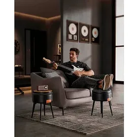 VASAGLE Hocker mit Stauraum LOM005B01 schwarz Kunstleder