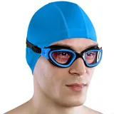 AqtivAqua Photokromatische Schwimmbrille Herren Damen Schwimmbrillen Erwachsene Kinder DX-H (Blaue, Fotochromatische)