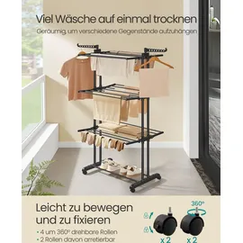 Songmics Wäscheständer 128 m schwarz