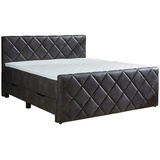 home24 Boxspringbett Anthrazit, - 180x200 cm