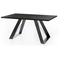 WFL GROUP Esstisch Anthrazit, Holzwerkstoff, Rechteckig,Rechteckig, 90x76x160 cm Esszimmer,