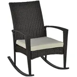 Outsunny Schaukelstuhl 66 x 88 x 98 cm braun/creme 1 St.