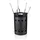 Relaxdays Kaminbesteck 5-tlg. Set Metall 0,56 x 0,22 m im Eimer schwarz/silber