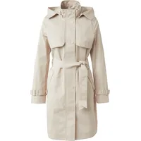 Comma, Baumwoll-Trenchcoat mit abnehmbarer Kapuze und Bindegürtel - 40