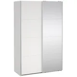 ebuy24 Kleiderschrank Bergamo Schiebetürenschrank 2 Türen 140x220cm weiß weiß