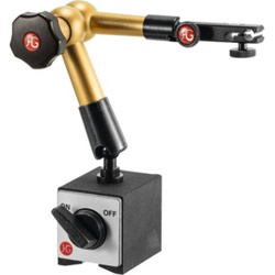 HG Hydraulisches Magnet-Messstativ (mit Fuß) mit mechanischer Feineinstellung am Uhrenhalter, Ausladung: 220 mm