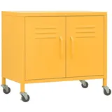 furnicato Container Stahlschrank Senfgelb 60 x 35 x 56 cm mit Rollen und verstellbarem (1-St) gelb