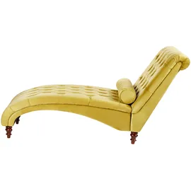 Beliani Chaiselongue Samtstoff senfgelb
