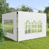 2er-set Seitenteile Für Pavillon 3x3/3x4 M, Seitenwand Mit Fenster, Wasserdicht Weiß