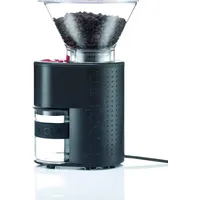 Bodum Kaffeemühle Bistro, elektrische Kaffeemühle, Keramikmahlwerk, 12 Stufen, Mühle, 160,00 W, Kegelmahlwerk, 220,00 g Bohnenbehälter, Kaffeeb... - Schwarz