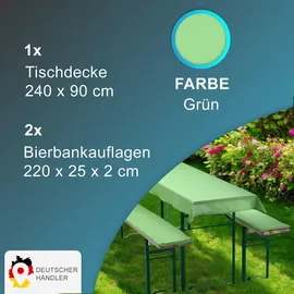 nyvi Bierbankauflagen Set 240 x 90 cm grün 3-tlg.