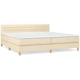 vidaXL Boxspringbett mit Matratze Creme 200x200 cm Stoff