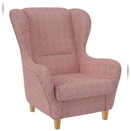 Supellex Sofia Ohrensessel mit Hocker | Design Herzchen Rosa