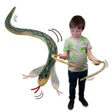 Deluxebase Wooden Wiggle Snake, eine neuartige Spielzeug-Schlange, die schwingt und bewegt, Robustes Geschenk für Kinderpartys mit Retro-Thema
