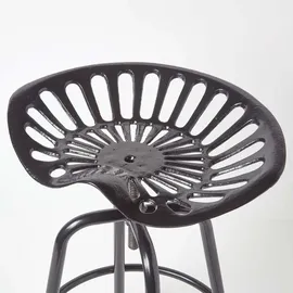 Homescapes Barhocker Traktorsitz höhenverstellbar 60–74 cm Schwarz