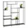 Casa Padrino Luxus Metall Regalschrank mit Emperador Marmorplatte Schwarz / Grau / Messingfarben 180 x 30 x H. 200 cm - Wohnzimmerschrank - Bücherschrank - Metall Möbel