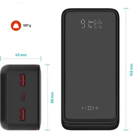 FIXED Zen2 30 Plus mit LCD-Display und PD 65W 30.000mAh schwarz