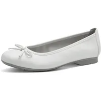 Jana Damen Ballerinas mit Schleife Vegan, Weiß (White), 39