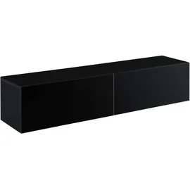 [en.casa] Evaton TV-Lowboard 140 x 33 x 30 cm Schwarz Hochglanz Spanplatte