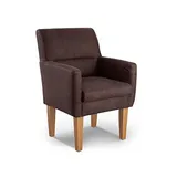 CAVADORE Diningsessel Kira / Polstersessel für Küche, Esszimmer oder Wohnküche in Lederoptik / Passend zur Küchengarnitur Kira / 66 x 96 x 71 / Hochwertiges Mikrofaser: Braun