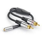 Sonero 2x Cinch auf 3,5mm Audio Adapter Kabel 0,25m
