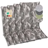 GO-DE Textil Bequeme und attraktive Polsterauflagen für Hochlehner-Gartenstühle (4er-Set, Palmy grau, Hochlehner)