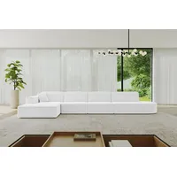 ALTDECOR Ecksofa in L-Form IREA-L3-v4 412x165x77 cm Weiß Corner Sofa Eckcouch Couch Wohnlandschaft Cauchsofa - Weiß