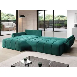 GRAINGOLD Ecksofa L-Form Decor L - Ecksofa mit Schlaffunktion, Bettkasten - Moderne Ecksofa, Wohnzimmer Sofa - Eckcouch Anthracite (Monolith 95) - Grau