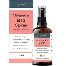 Exvital Vitamin B12 Spray mit Quatrefolic Folsäure 30 ml