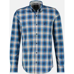 Karohemd mit Fischgratstruktur - Vivid Blue - 6XL