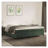 vidaXL Boxspringbett 200 x 200 cm dunkelgrün