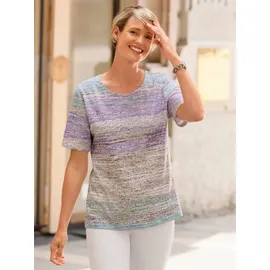 Classic Basics T-Shirt CLASSIC BASICS "Kurzarm-Shirt", Damen, Gr. 56, grün (ecru, kalkmint, bedruckt), 100% Baumwolle, gemustert, mehrfarbig, Rundhals, Shirts T-Shirt