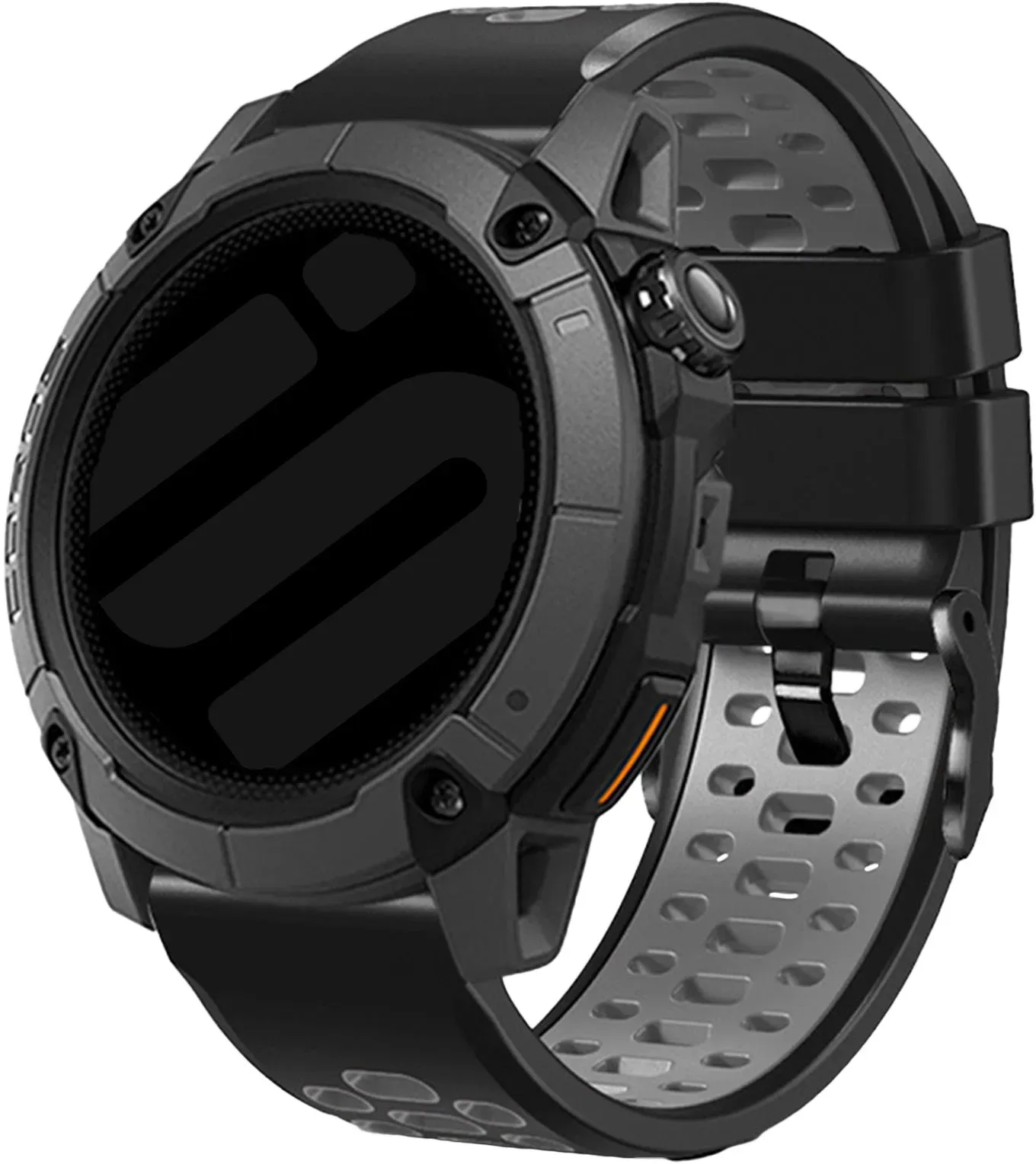 Strap-it Mobvoi TicWatch Pro 5 Enduro Armband Silikon 'Sport' für Mobvoi TicWatch Pro 5 Enduro - Schwarz/Grau - Schnallenverschluss