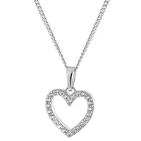 trendor Panzerkette Kinder Herz-Anhänger Weißgold 333/8K mit Silberkette silberfarben 42 cm