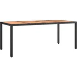 vidaXL Gartentisch 190 x 75 x 17 cm Schwarz