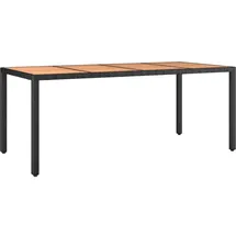 vidaXL Gartentisch 190 x 75 x 17 cm Schwarz
