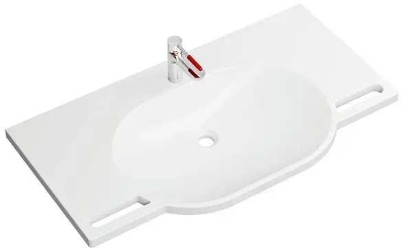 Hewi Mineralguss-Waschtischset 950.19.01950 100x55cm, mit Waschtischarmatur, stahlblau