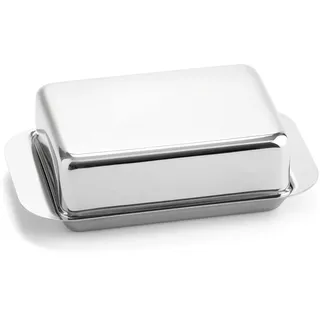 Weis Butterdose, Edelstahl, Silber, 15 x 9.4 x 4.2 cm