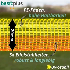 VOSS.farming Elektrozaunband 200 m 20 mm gelb-orange