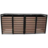 TPFGarden Mülltonnenbox LIVERPOOL (Mülltonnenverkleidung - Mülltonnenbox für 4 - in Holzoptik, Praktische Box für 240 L Tonnen - Stahl pulverbeschichtet - anthrazit), Premium Mülltonnenhaus - Maße (BxHxT): 264 x 116 x 80 cm grau 264.0 cm x 116.0 cm x 80.0 cm