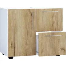 VCM Waschbeckenunterschrank Flandu Honigeiche/Weiß