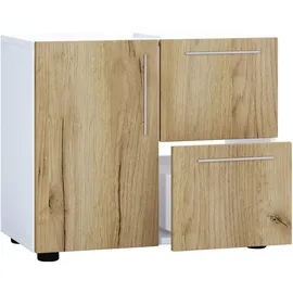 VCM Waschbeckenunterschrank Flandu Honigeiche/Weiß