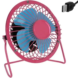 USB Ventilator aus Metall - rosa/blau - Ø 13,5cm