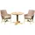 SonnenPartner 3-teilige Sitzgruppe Helios & Solis Ø 90 Cm Aluminium/teakholz Mit Polyrattan Rustic-s - Sonnenpartner