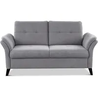 CAVADORE 2er Sofa Grönland / Skandinavische 2-Sitzer-Couch mit Federkern + Sitztiefenverstellung / 173 x 90 x 102 / Flachgewebe, Grau